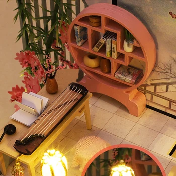 Diy casă de Păpuși în Miniatură Model de Kit de Mobilier Casa Papusa Stil Chinezesc Casa de Lemn Pentru Adulți, Jucării Pentru Copii, Cadou de Anul Nou