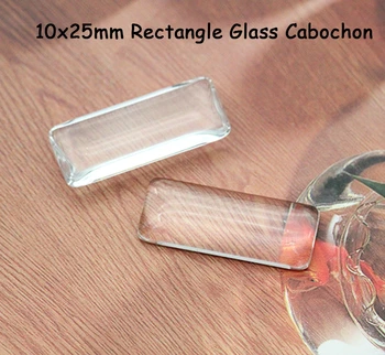 10/20/50pcs 10x25mm Dreptunghi Transparent din Sticlă Clară Cabochons Bombat Cameo DIY Bijuterii Accesorii pentru Coliere Pandantiv