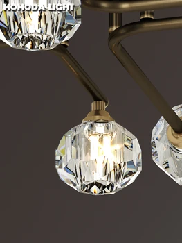 Modern K9 Cristal, Candelabre de Iluminat High-end de Cupru Lămpi de Tavan pentru Living Dining Dormitor Mansardă Villa Home Decor Lumini