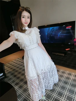 YiLin Kay High-end personalizate femeie rochie de vara 2020new ajunge pistă de moda Alb super xian prima dragoste vintage rochie de dantelă.