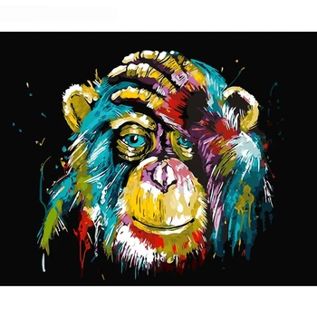 Pictura De Numere DIY Dropshipping 40x50 50x65cm Colorate Urangutan Animal Panza de Nunta de Decorare Arta de imagine Cadou