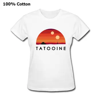 Vizita Tatooine Star-Retro-Războaie T-Shirt Echipajul Gât Bumbac Pur Pentru Femei Mâneci Scurte Tricou Vintage Stil Simplu Plus Dimensiune Tricou