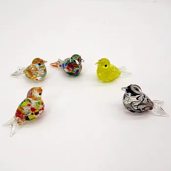 Personalizate lucrate manual mini Degetul mare dimensiune de proiectare de sticlă de pasăre figurine colorate de Paști animal minunat ornament de grădină acasă decor accesorii
