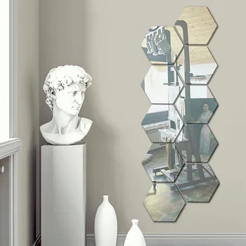 12/24 buc Stil Nordic Acril 3D DIY Hexagon Oglindă Autocolante Autocolante de Perete de Vinil Decor Acasă Decor Pentru camera de zi Toaletă