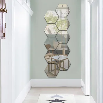 12/24 buc Stil Nordic Acril 3D DIY Hexagon Oglindă Autocolante Autocolante de Perete de Vinil Decor Acasă Decor Pentru camera de zi Toaletă