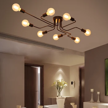 Moderne, creative, fier simplu industriale plafon lampă LED E27 Europa lumina plafon pentru salon dormitor living bucatarie studiu