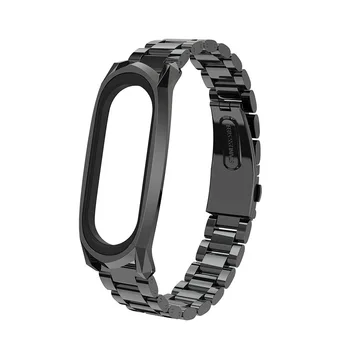 Din Oțel Inoxidabil Încheietura Curea Pentru Xiaomi Mi Band 5/4/3 Ceas Benzi Bărbați Femei Clasic Oțel Watchband Cu Cadru Pentru Mi Band 5