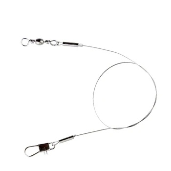 LEDIAO 20BUC/lot Anti Muste fir de Pescuit din Oțel Sârmă din Oțel Lider 13/23/28cm Accesorii de Pescuit Cu Pivotare Snap Hook Conector