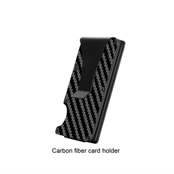 Portabil de Moda Real Fibra de Carbon Titularul Cardului de Credit de Afaceri, RFID Blocking Portofel Slim Fibra de Carbon Bani Clip
