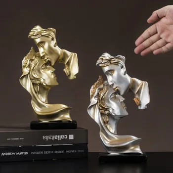 În stil European Cuplu Sărut Rășină Figura Ornamente Figurine de Decor Acasă Accesorii pentru Camera de zi Ornamente pentru Decor Acasă