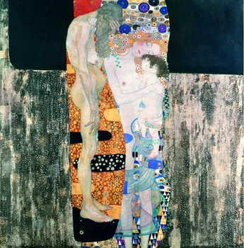 Gustav Klimt Femei Decoratiuni Acasă Canvas Wall Art Obiecte Albastre Ab Trei Etape De HD Imprimare Tablouri Pe Panza Poster
