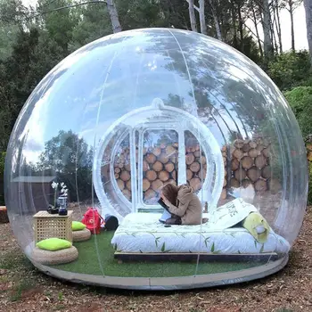 Transport gratuit Fan Gratuit Gonflabila Bubble Cort 3M/4M/5M Dia Bubblle Dome Cort Pentru Gradina în aer liber Gonflabila Bubble Casa de Camping