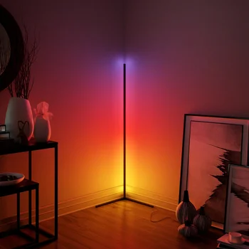 Reglaj Alb Negru Lampa de Podea Moderne RGB de la Distanță de Podea cu LED-uri Lămpi Lampa de simplu colț permanent Lampa de colț lumina dropship