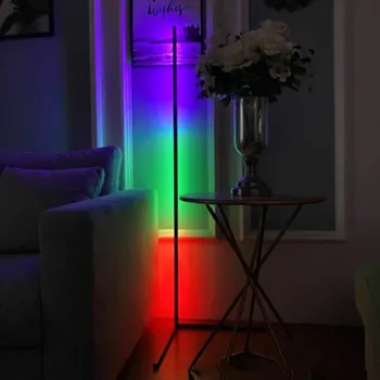 Reglaj Alb Negru Lampa de Podea Moderne RGB de la Distanță de Podea cu LED-uri Lămpi Lampa de simplu colț permanent Lampa de colț lumina dropship
