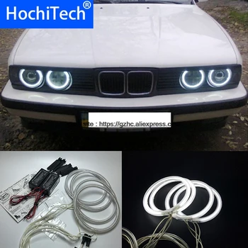 HochiTech Pentru BMW E30 E32 E34 1984-1990 Ultra Strălucitoare Lumina de Zi DRL CCFL Angel Eyes-Demon Ochii Kit Alb Cald Inel 120mm*4