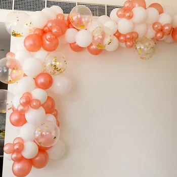 100buc Macaroon Baloane Arcada kit Ghirlanda de aur Confetti Baloane roz alb ballon Ghirlanda Decor de Nunta Petrecere Set