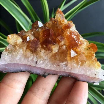 Naturale Rare adânc citrin cristal de cuarț Ananas cluster specimen