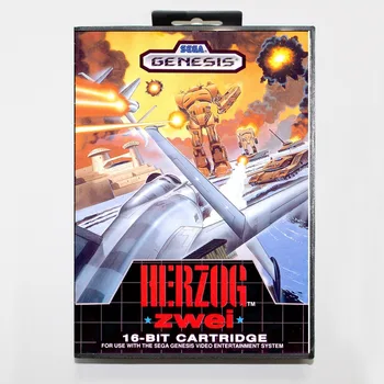 16 bit Sega MD Cartuș joc cu cutie de vânzare cu Amănuntul - Herzog zwei joc coș pentru Megadrive pentru Geneza sistemului