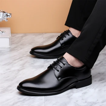 Mazefeng 2019 Nou Brand Clasic Om Subliniat Toe Pantofi De Costum Barbati Din Piele De Brevet De Mireasa Negru Pantofi Oxford Pantofi Eleganți De Dimensiuni Mari
