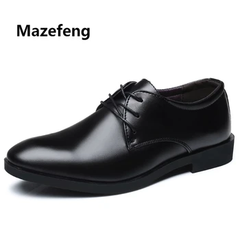 Mazefeng 2019 Nou Brand Clasic Om Subliniat Toe Pantofi De Costum Barbati Din Piele De Brevet De Mireasa Negru Pantofi Oxford Pantofi Eleganți De Dimensiuni Mari