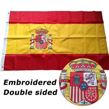 Față-verso Brodate, Cusute Spania Banner Pavilion spaniol Drapelul Național Broderie Țară din Lumea Banner Oxford Tesatura