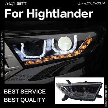 AKD Styling Auto pentru Toyota Highlander Faruri 2012-Kluger Faruri LED DRL Ascuns Lampă de Cap Angel Eye Bi Xenon Accesorii