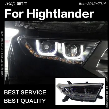 AKD Styling Auto pentru Toyota Highlander Faruri 2012-Kluger Faruri LED DRL Ascuns Lampă de Cap Angel Eye Bi Xenon Accesorii