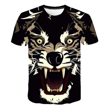 2021 vara noi bărbați wolf seria 3D de imprimare T-shirt O-gât cu mânecă scurtă T-shirt de moda casual barbati top T-shirt