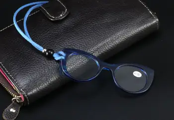 2020 nou colier pandantiv ochelari de citit doamnelor moda lectură oglinda rama de ochelari ochi de pisica agățat de gât ochelari de citit