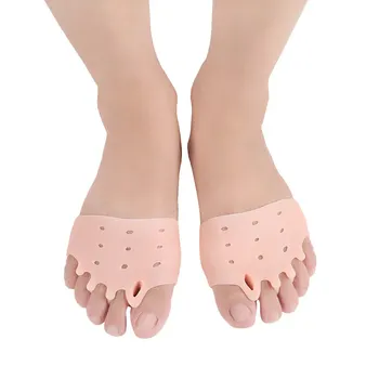 2 buc din Silicon Confortabil Tep Separator de Deget de la picior Bretele 5-găuri Hallux Valgus Îndreptat Ortodontic Picior Deget de la picior Bretele Pentru Ingrijirea picioarelor
