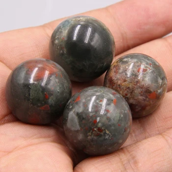 2 buc cristal Natural de vindecare verde roșu Africa de sange piatra 20mm mingea sfera pierde sange bijuterie de piatra reiki sfera de bijuterii