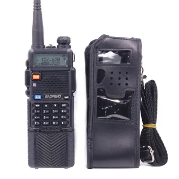 ABREE Extins din Piele Moale Caz Toc pentru Baofeng UV-5R UV-5RA UV-5RE Serie cu 3800mAh Baterie de Două Fel de Radio Walkie Talkie