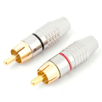 10buc Masculin Vorbitor de Lipit Cablu de Blocare a Conectorului de Sudare Free Audio Plug Placat cu Aur Adaptor Video Metal Durabil Pentru RCA