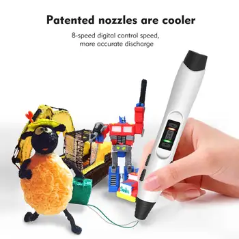 Enotepad 3D Pen SL-300 DIY Imprimare 3D Pen se potrivesc ABS/PLA cu Filament de 1.75 mm Jucărie Cadou de Crăciun pentru Copii de Design de Desen, Pixuri