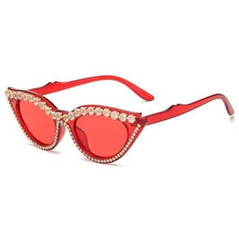 Personalitate Ochi de Pisică Diamond ochelari de Soare Femei Cristal de Lux Ochelari de Soare UV400 Femei Stras Ochelari