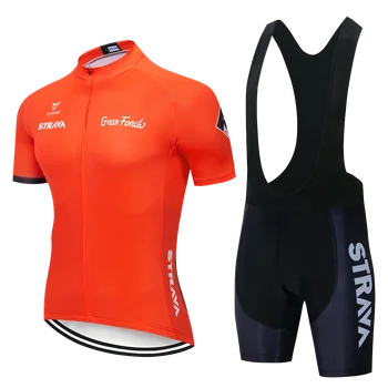 2020 STRAVA Cycling Clothing cu maneci Scurte set iute Uscat Bărbați Biciclete imbracaminte de vara Ciclism Jersey seturi de MTB biciclete pantaloni scurți costum