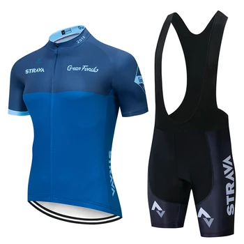 2020 STRAVA Cycling Clothing cu maneci Scurte set iute Uscat Bărbați Biciclete imbracaminte de vara Ciclism Jersey seturi de MTB biciclete pantaloni scurți costum