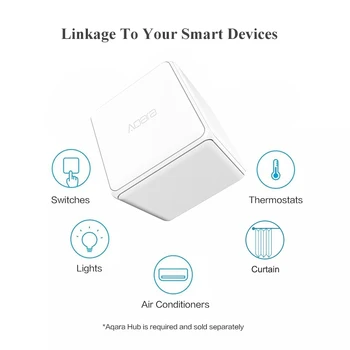 Aqara Cub Magic Controller Zigbee Versiune Șase Acțiune De Control De La Distanță Inteligent Acasă Dispozitiv De Lucru Pentru Xiaomi Mi Aqara Gateway Hub