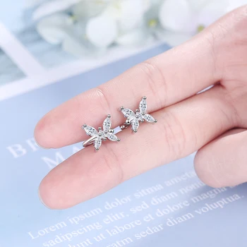 NEHZY Argint 925 Nou Femeie Moda Bijuterii de Înaltă Calitate de Cristal Zircon Fluture Ureche Clip Cercei Simple
