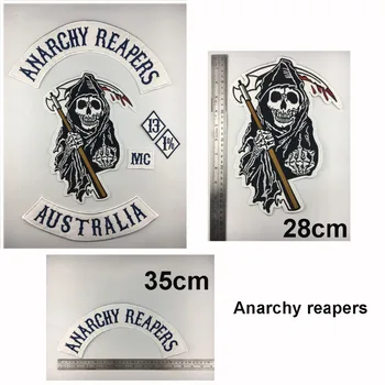 SOA Original Fiul de broderie spate patch-anarhie fier negru pe patch-uri pentru haine club de motocicliști 35CM
