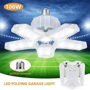 LED Garaj Lumina 360 Grade Deformabile Lumina Plafon Pentru Acasă Depozit Atelier de Pliere-Cinci Frunze de Deformare Lampa AC85-265V