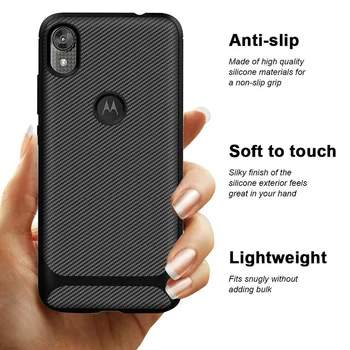 Pentru Motorola Moto G7 Z4 E6 G8 Joaca Power Plus Unul Macro Caz De Lux Din Fibra De Carbon Coque Telefon Rezistent La Socuri Acoperirea Ultra Fit Fundas