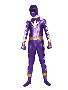 Super Sentai Bakuryuu Sentai Abaranger Costume Zentai Cosplay Rangers Roșu/Albastru/Mov/Auriu/ Stralucitor Metalic Halloween Bodysuit