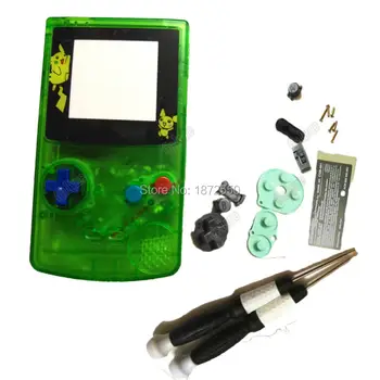 Fierbinte Clar de Culoare Verde, Coajă de Locuințe Acoperire Pentru NintendoGBC GameBoyColor Reparații Parte Baiat Acoperi Shell w Limitat Culoare Lentile Butoane