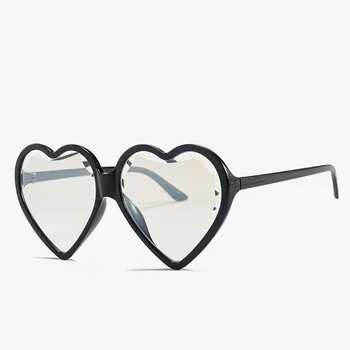 Noua Modă Mare Forma de Inima ochelari de Soare Femei Sexy Moda Negru Supradimensionat Ochelari de Soare Pentru Femei Jeleu Cadru Nuante UV400 Ochelari