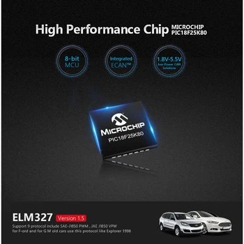 PIC18F25K80 chip Mini Elm327 V1.5 OBD2 Bluetooth Dignostic Instrument Sprijină J1850 protocolul elm 327 WIFI obd II de lucru pentru ios/android