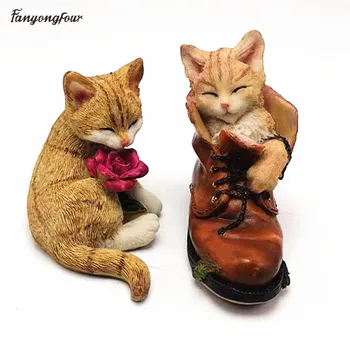3D pantofi din piele de pisica de silicon mucegai DIY bomboane de ciocolata budinca de mucegai silicon lumânare gips săpun mucegai tort de decorare instrumente