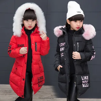 Fete în jos și de jos bumbac căptușit jacheta top coat nou stil fetelor lung Îmbrăcăminte exterioară cald în jos jacheta Imbracaminte Copii 4-12 ani