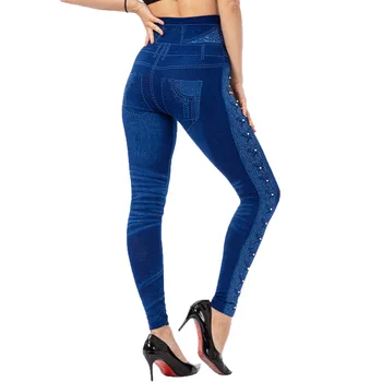 Corpul În Formă De Femei Subțire Imbracaminte Gotic Negru Albastru Trendy Legging Retro, Clasice, Blugi Lungi Femme Pantaloni Talie Mare, Solid Pant D30
