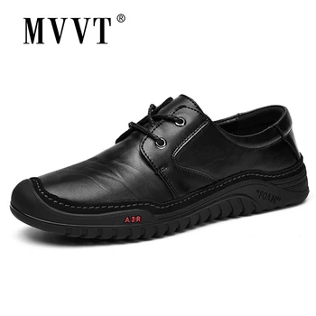MVVT Primăvară Nouă Bărbați Pantofi de petrecere a timpului Liber Split din Piele Pantofi Barbati Mocasini Super Moale Bărbați Apartamente de Pantofi Casual